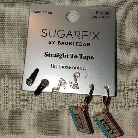 SugarFix by Baublebar "Straight to Tape " Pierced Earrings - Picture 1 of 6